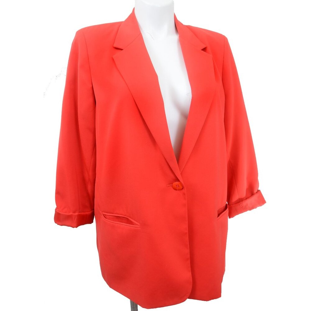 Vintage Sag Harbor Women's PLUS 18 Red Single Breast Blazer Jacket Business